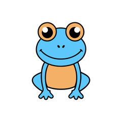 illustration of cute frog cartoon isolated vector art