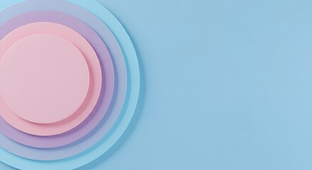 Abstract swirling blue and pink wave design with round circles and colorful light