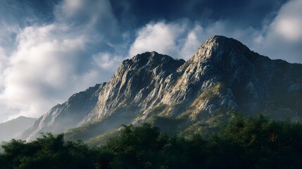 Majestic mountain landscape in a protected natural sanctuary