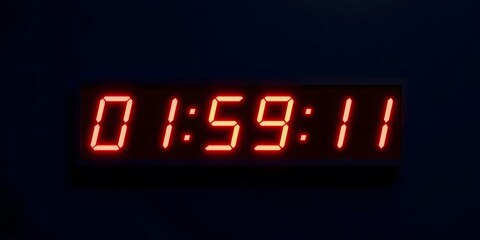 red digital timer counting down	
