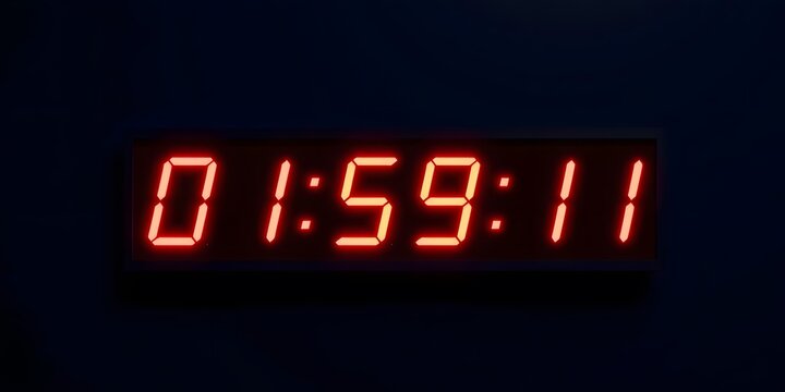 red digital timer counting down	
