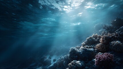 Naklejka premium Serene underwater sanctuary teeming with diverse marine life