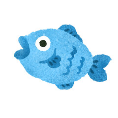 かわいい魚の手描きイラスト素材