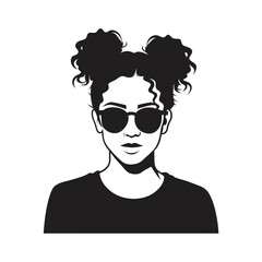 illustration of straight and curly hair women vector art