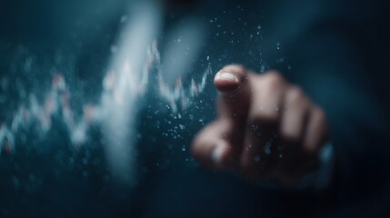 Investor analyzing holographic data in real time