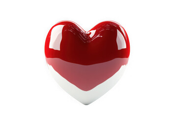Glossy red heart sculpture on black background