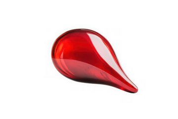 Glossy red teardrop shape on a black background