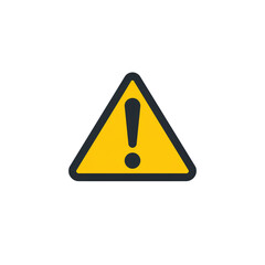 "Minimalist Caution Symbol - Bold Exclamation Inside Rounded Yellow Triangle"