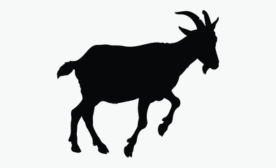 Goat silhouette, farm animal vector,goat silhouette vector illustration 