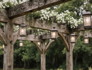pergola furniture closeup outdoor zen garden design | home decoration, outdoor furniture, nature, relaxation, garden theme