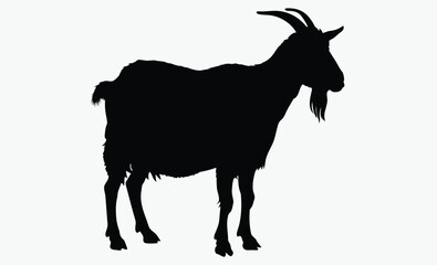 Goat silhouette, farm animal vector,goat silhouette vector illustration 