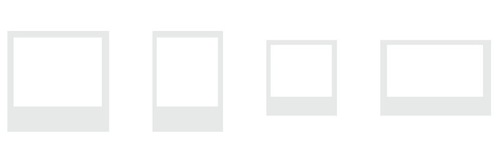  Realistic Polaroid and Picture Frame Mockup Set with Shadows on Transparent Background &ndash; Vector Collection