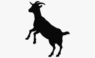 Goat silhouette, farm animal vector,goat silhouette vector illustration 