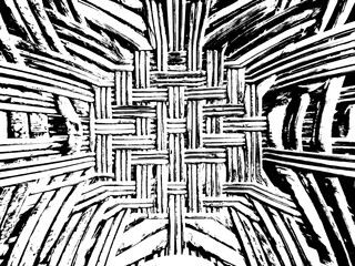 The lines within this central area are primarily white on a black background, creating a strong visual impression of individual strands or strips.