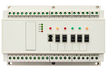 Electrical control panel for a smart home automation system isolated with transparent background