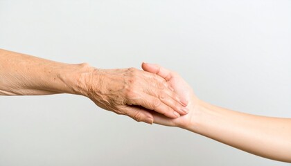 Fototapeta premium Helping hands, care for the elderly concept.