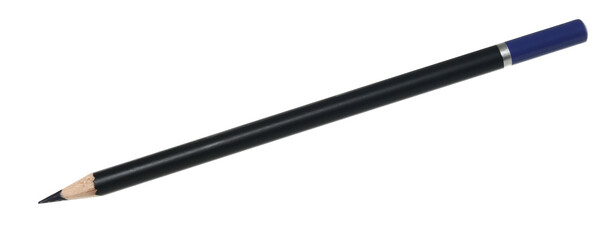 Blue color pencil isolated on white background, clipping path