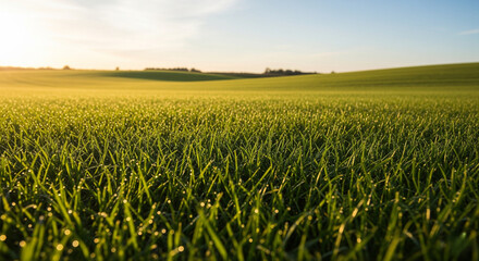 Champs d'herbe verte 