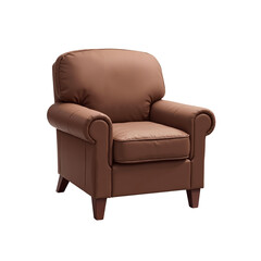 Chocolate chair isolated without background in cozy style  