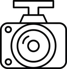 Simple outline icon of a car dashboard camera