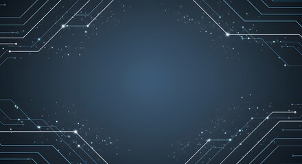 Abstract futuristic technology background with glowing circuit board lines and network connections