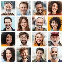 portrait grid of smiling faces from diverse backgrounds under natural light