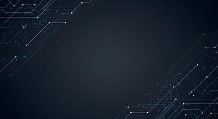 Abstract futuristic technology background with a digital circuit board pattern and network connection concept.