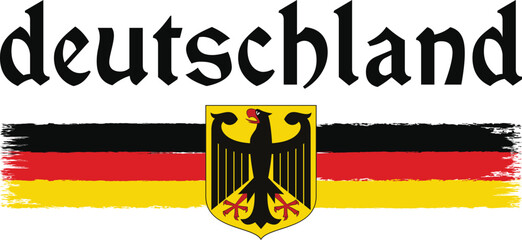 Deutschland Germany Distressed Flag T-shirt Design