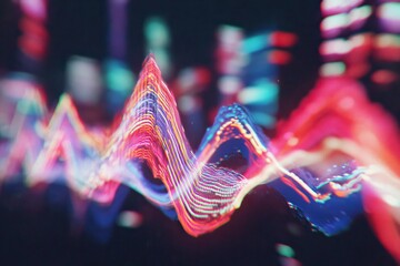 Abstract data visualization with vibrant, swirling lines and patterns