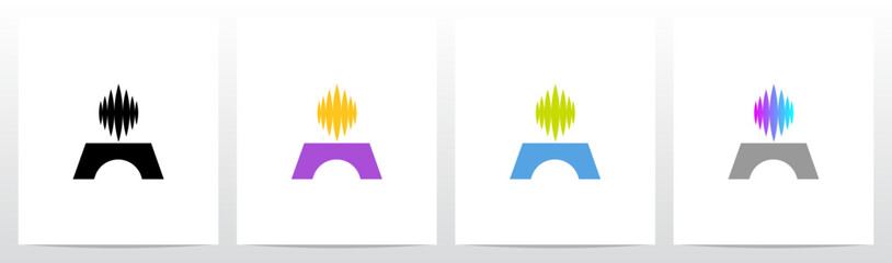 Sound Wave Frequency Equalizer Part of Letter Initial Logo Design A