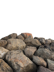 High-resolution PNG image of a natural rock pile isolated on a transparent background. Perfect for graphic design, photo montage, 3D rendering, landscaping, or architectural mockups.