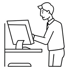 man working on computer