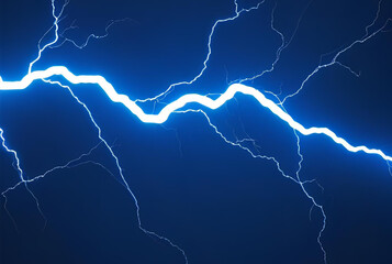 Closeup of a powerful lightning bolt