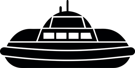 Ferry Boat Vector Silhouette Illustration