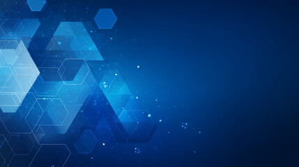 Abstract blue background. Geometric triangle background. Hexagon pattern. Vector background.
