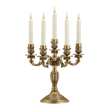 Ornate five-candle candelabra