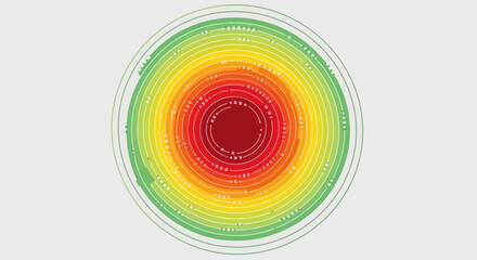 Obraz premium Abstract Circular Heatmap With Segmented Color Gradient Visualization