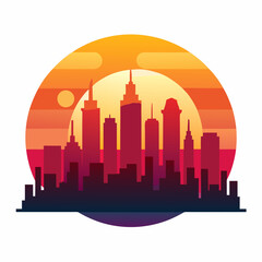 Obraz premium seattle skyline in red
