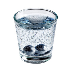 Crystal Clear Glass with Effervescent Water and Ice Cubes on a Bright Background for Refreshing Beverage Concept