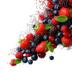 Obraz premium Fresh mixed berries, close-up