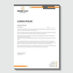 Modern professional letterhead design template for business with elegant orange accents for company branding