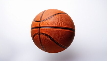Fototapeta premium classic basketball with textured surface floating against white background