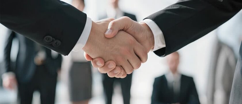 Handshake Agreement, Business Professionals, Corporate Office, Stock Photo, Indoor, Close-Up, Partnership and Trust for SEO