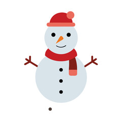 Cute Snowman in Winter Outfit – Christmas Clipart
