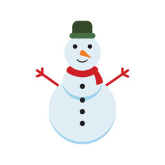 Happy Snowman with Carrot Nose – Christmas Season Graphic
