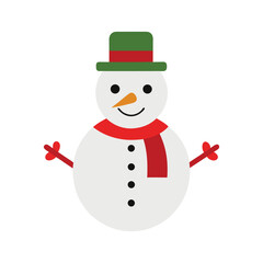 Holiday Snowman Decoration on White Background for Cards