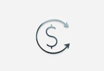 Fototapeta premium Dollar sign with circular arrow symbol currency money
