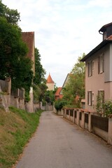 Historic urban street in Dinkelsbühl, Bavaria, Germany — medieval charm