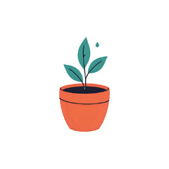 Growing Plant in Pot: Nature's Resilience, Illustrated