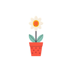 Simple Flower Pot Illustration: Perfect for Spring Designs & Projects